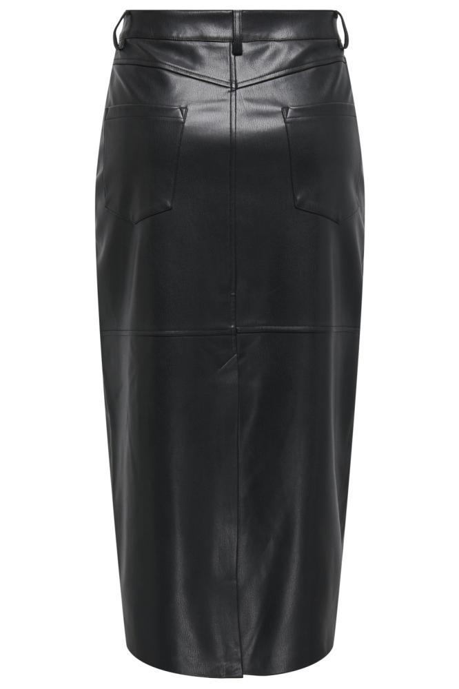 ONLVERONA FAUX LEATHER LONG SKIRT C 15350363 Black